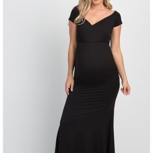 Pink blush maternity maxi dress